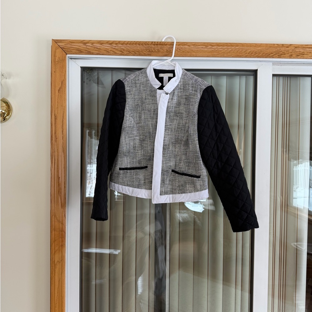 Chico's Mixed Material Textured Jacket